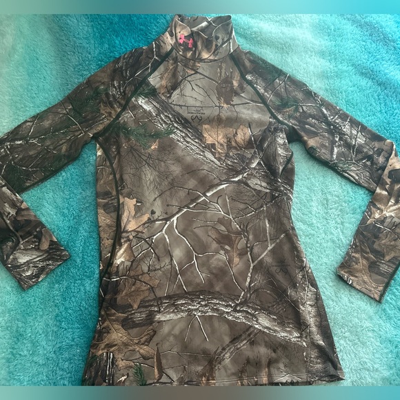 Under Armour COLDGEAR REALTREE CAMO Mock Neck Baselayer Women's LARGE - Picture 1 of 4